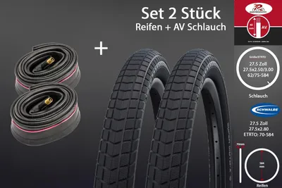 Produktbild von 2 Stück 27.5 Zoll Schwalbe Super Moto 70-584 Reifen mit Schläuchen AV