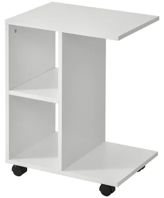 Produktbild von HOMCOM Beistelltisch in C-Form Kaffeetisch Couchtisch Standtisch Weiß