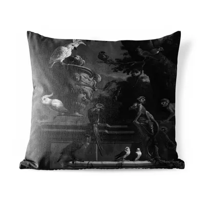 Obrázek produktu pro MuchoWow® Vnější polštář - Zvěřinec - Melchior d'Hondecoeter -45x45 cm- Odolnost proti povětrnostním vlivům - polštář do obývacího pokoje