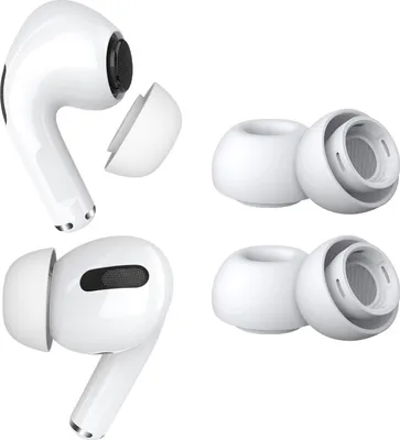 Produktbild von MMOBIEL 2 Paar Ersatz-Ohrstöpsel für AirPods Pro - Silikon Ohrstöpsel Spitzen L – Weiß