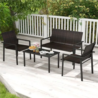 Obrázek produktu pro Sada zahradního nábytku z polyratanu – jídelní set – posezení – nábytek na balkon – nábytek na terasu