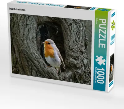 Produktbild von CALVENDO Puzzle Das Rotkehlchen. | 1000 Teile Lege-Größe 64x48cm Foto-Puzzle für glückliche Stunden