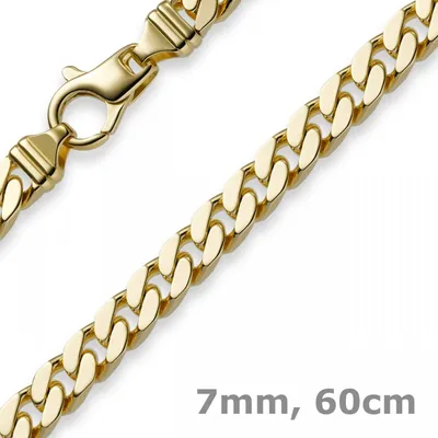 7mm-Panzerkette-585-Gelbgold-60cm