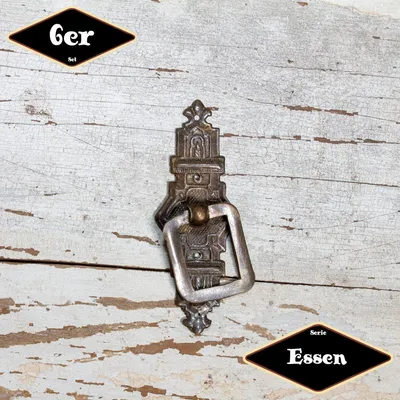 Produktbild von Schubladengriff,Serie"Essen",6er Pack|Eisen in Messing Pat.|H8,5xB2,6cm