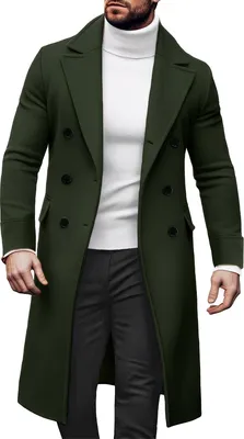 Immagine prodotto di Cappotto uomo autunno inverno lungo trench slim fit doppiopetto cappotto invernale bavero cappotto uomo casual business giacca invernale