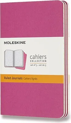 Image de Carnets Moleskine Cahier S, lignés, 3 pces, rose foncé