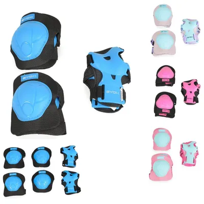 Produktbild von Byox Schutzausrüstung H110 Protektoren Ellenbogen- Handgelenk- und Knieschützer blau