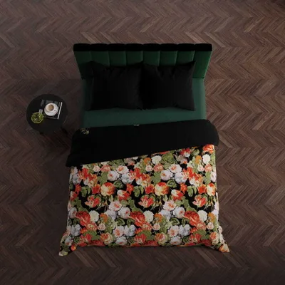 Obrázek produktu pro Ložní prádlo, bavlněný satén, vysoká kvalita 200x220 Tulipány černé, květiny