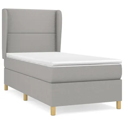 Immagine prodotto di vidaXL Letto a molle con materasso grigio chiaro 100x200 cm in tessuto