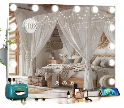 Productafbeelding van Make-up spiegel, 14 dimbare LED-lampen, modern design, WIT