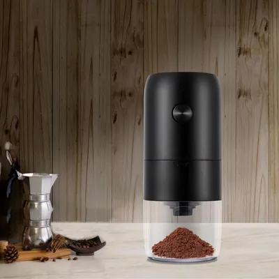 Produktbild von Elektrische Kaffeemühle - Tragbare Mühle - Keramik-Kegelmahlwerk - Einstellbarer Mahlgrad - USB wiederaufladbar 25 W 3,7 V - Schwarz