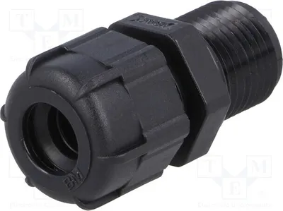 Obrázok produktu pre 5 x káblové priechodky s predĺženým závitom, stupeň krytia IP68, čierna, typ BM4009LN, priemer kábla PG9