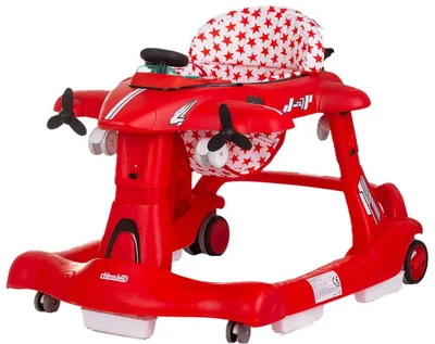 Zdjęcie produktu dla Chodzik Chipolino Samolot 3 w 1 chodzik, muzyka, pchacz czerwony