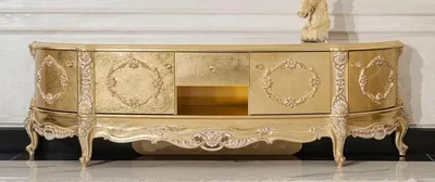 Zdjęcie produktu dla Casa Padrino luksusowa szafka TV w stylu barokowym złoty - Wspaniały kredens z litego drewna z 4 drzwi i szuflady - Meble do salonu w stylu barokowym - Meble w stylu barokowym - Szlachetny i wspaniały