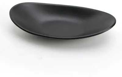 Ovale Schlüsselablage aus Kunststoff, schwarz, 15 x 9 x 2 cm