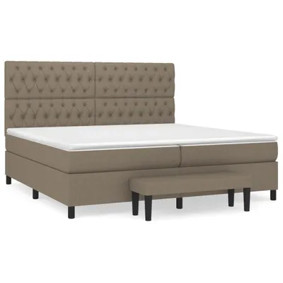 Immagine prodotto di vidaXL Letto a molle con materasso Taupe 200x200 cm in tessuto
