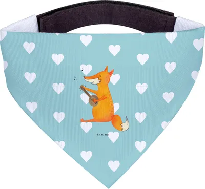 Produktbild von Mr. & Mrs. Panda Schal Hund Fuchs Gitarre - Türkis Pastell - Geschenk, Singen, Musik, Hundeschal, Musiker, Hunde Halstuch, Dreieckstuch für, Tuch, glücklich, Optimistisch