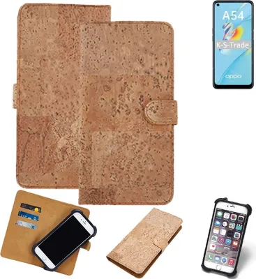 Produktbild von K-S-Trade Hülle kompatibel mit Oppo A54  Kork Handyhülle Cover  Schutzhülle TPU Case Bumper in Hellbraun, (1x)