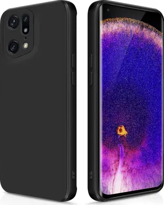 Produktbild von Silikon Hülle für OPPO Find X5 Pro Flüssigsilikon Dünn Gel Gummi Matt Kratzfeste Schutzhülle Schwarz