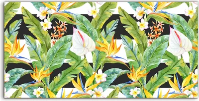 Produktbild von Coloray - Glasbild - 120x60 cm - Wandbild - Glasbilder - Deko Tropische schwarzen Linien Haus