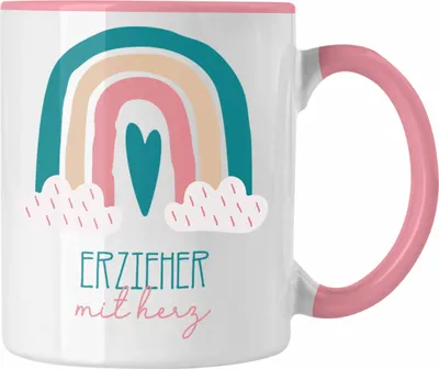 Produktbild von Trendation - Erzieher Tasse Geschenk Danke Kaffeetassse Geschenkidee für Erzieher mit Herz Spruch Männer (Rosa)