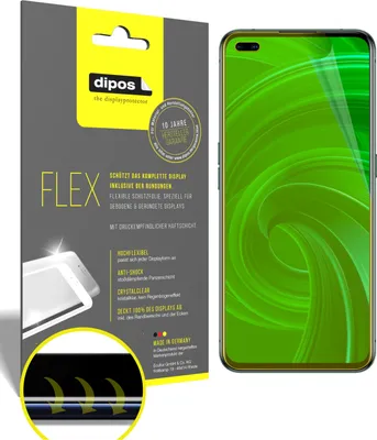 Produktbild von 3x Schutzfolie für Oppo Realme X50t 5G Folie, 100% Displayabdeckung, dipos Flex
