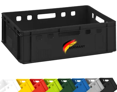 Image de Caisse à viande E2 Caisse de boucherie 60x40x20cm apte au contact alimentaire, robuste, empilable - Caisse de stockage universelle Eurobox d'Allemagne