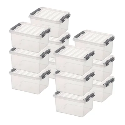Produktbild von 12x Aufbewahrungsbox mit Deckel, transparent, LxBxH 200x150x100 mm, 2 Liter