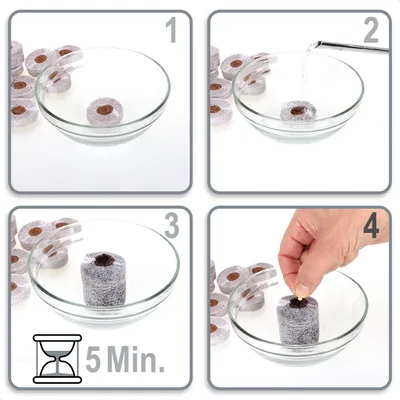 Produktbild von com-four® 50x Kokosquelltabs - Anzuchtunterstützung für Pflanzensamen - biologisch abbaubare Anzuchthilfe aus Kokosfaser - Quelltabletten