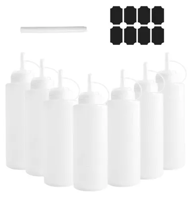 Produktbild von Quetschflasche Saucenflasche Ölflasche - 360 ml - Kunststoff - 7 Stück - Transparent