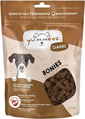 Produktbild von Yummeez CLASSIC BONIES Wild, Snacks, Hund, 175 g, Gluten-frei, Zuckerfrei