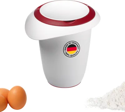 Produktbild von Westmark Quirltopf mit zweigeteiltem Deckel, 1 l, weiß/rot, 3151227R