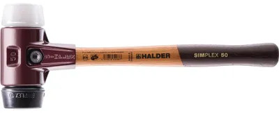 Produktbild von Halder Schonhammer Durchmesser 60mm 1530g Simplex mit Schlageinsatz Super-Kunststoff weiß - 3027060
