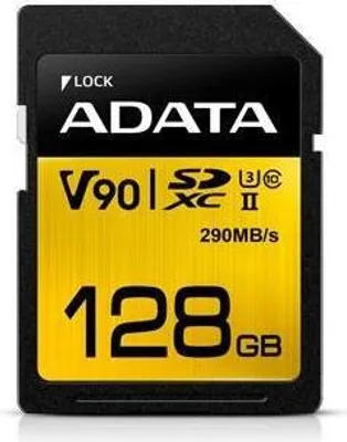 Produktbild von ADATA Premier ONE V90 - 128 GB - SDXC - Klasse 10 - UHS-II - 290 MB/s - 260 MB/s