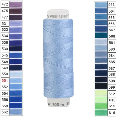 10 x 100m / 1 Spule Unipoly 120 TEX14x2 Polyester babyblau