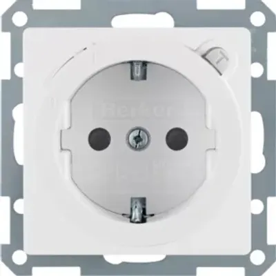 Zdjęcie produktu dla Berker 47086089, Typu F, Biały, Termoplastyczny, IP20, 250 V, 16 A