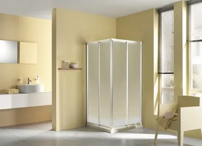 Produktbild von BREUER Eckeinstieg Schiebetür 4-teilig FARA 4 80-90 cm Höhe 185 cm Kunstglas Perle Profilfarbe weiß