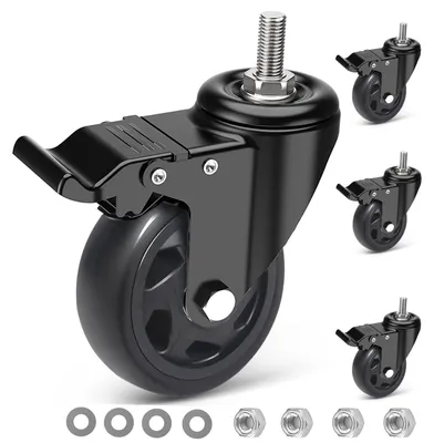 Schwerlast-Zwenkwielen 100 mm, 4 Stück, mit Bremse, M10-Schraube