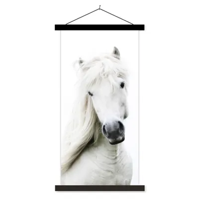 Produktbild von MuchoWow® Textilposter Pferde - Nutztiere - Mähnen 60x120 cm mit schwarzem Rahmen - Magnete
