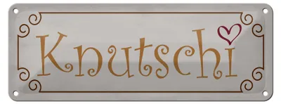 Produktbild von Blechschild Spruch 27x10cm Knutschi Herz Dekoration