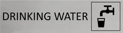 Produktbild von CombiCraft Aluminium Türschild Drinking Water 165x45mm mit 3M-Tape