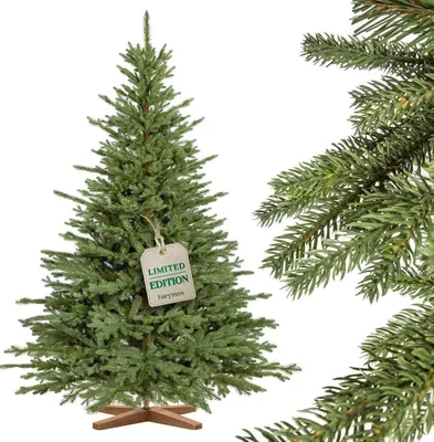 Immagine prodotto di FAIRYTREES Albero di Natale artificiale 150cm Abete Bavarese Premium con supporto in legno | Prodotto in EU | Facile da Montare