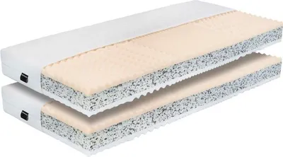 Obrázok produktu pre Kondela Obojstranný penový matrac (2 ks) Albo Lux 2 New 90x200 cm - biela