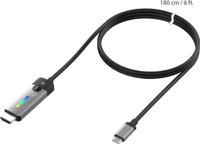 Produktbild von j5create JCC157-N USB-C®-zu-HDMI™ 2.1-8K-Kabel, 1,79 m, USB Typ-C, HDMI, Stecker, Stecker, 3840 x 2160, 7680 x 4320