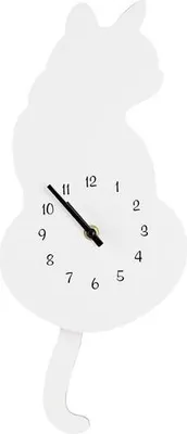 Zdjęcie produktu dla Zegar Ścienny Kot 17,2X4,5X40Cm, Biały