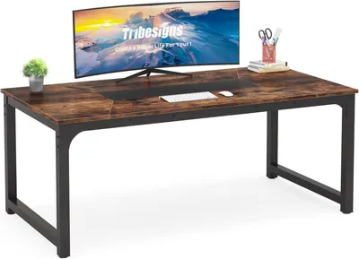Immagine prodotto di Scrivania di 180x90 cm - Ampia scrivania da lavoro e postazione computer con robusta struttura in metallo, ideale per l'ufficio