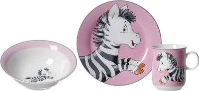 Immagine prodotto di Stoviglie per bambini RITZENHOFF & BREKER Happy Zoo Zebra 3 pezzi