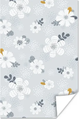 Produktbild von MuchoWow® Poster Design - Pflanzen - Blumen 120x180 cm - Kunstposter