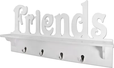 Produktbild von HAKU Wandgarderobe chrom, weiß - MDF, B/H/T: 60x30x9 cm