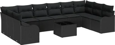 Immagine prodotto di Set divano da giardino vidaXL Nero 55 x 55 x 37 cm in polyrattan